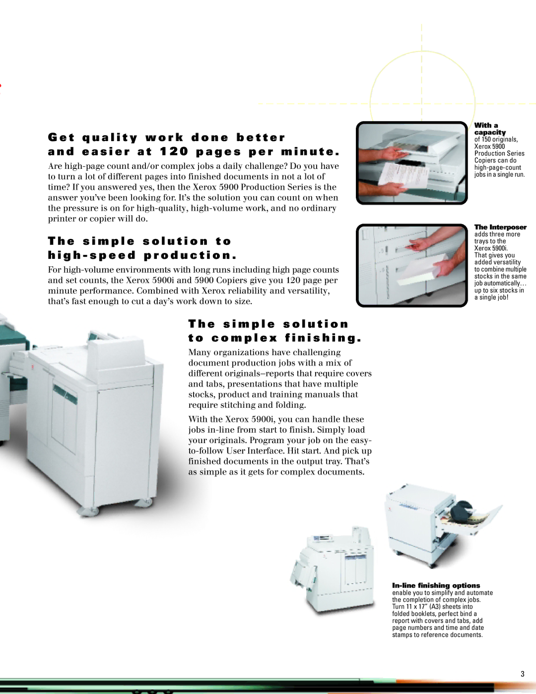 Xerox 5900 manual A l i t y w o r k d o n e b e t t e r, S i e r a t 1 2 0 p a g e s p e r m i n u t e 