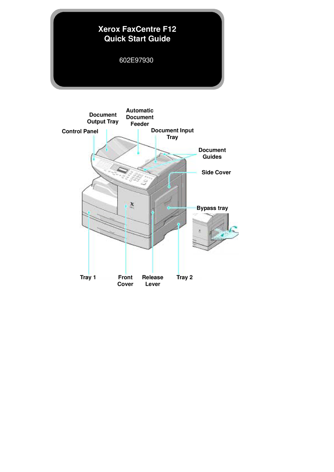 Xerox 602E97930 quick start Xerox FaxCentre F12 Quick Start Guide 