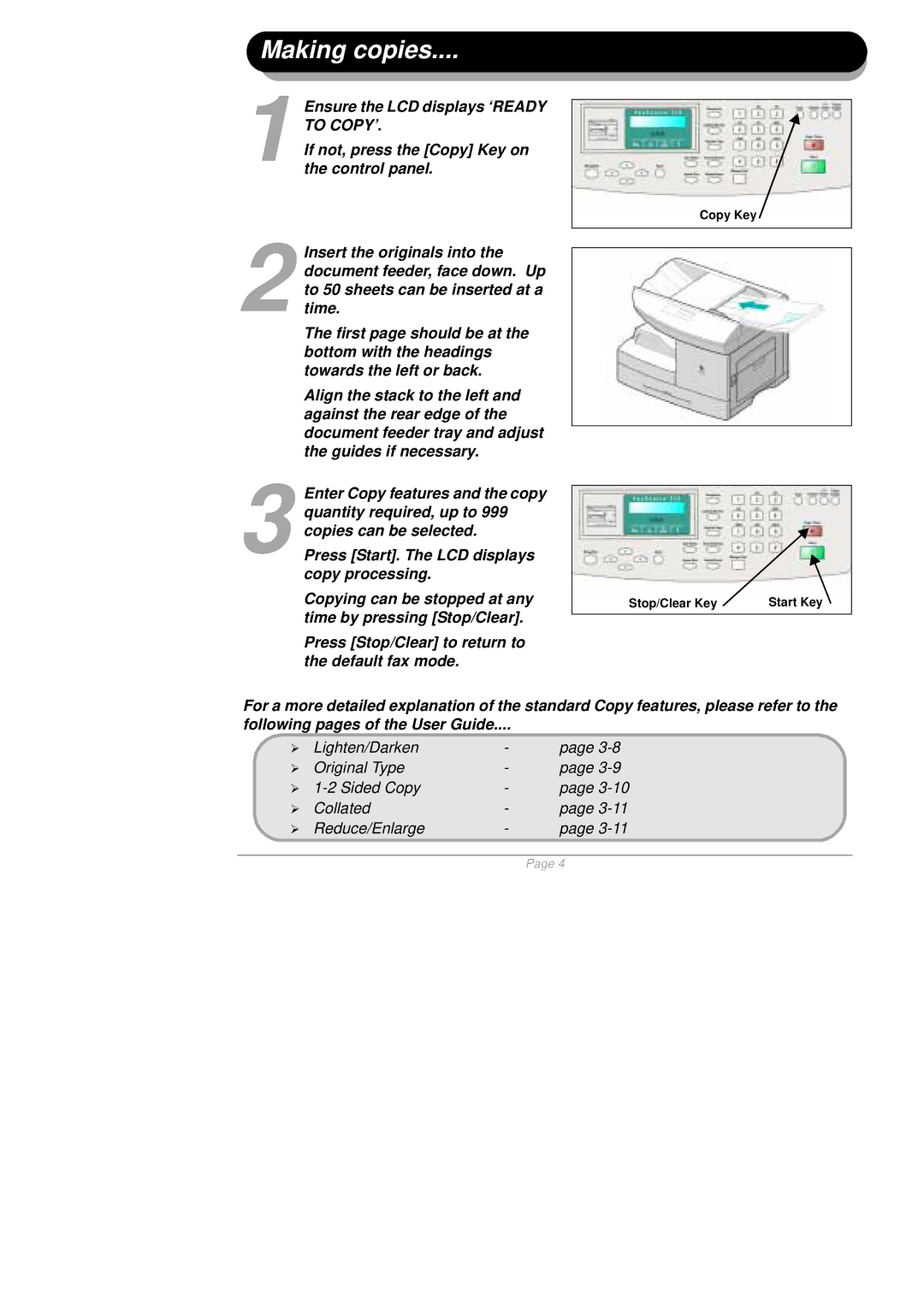 Xerox 602E97930 quick start Making copies 