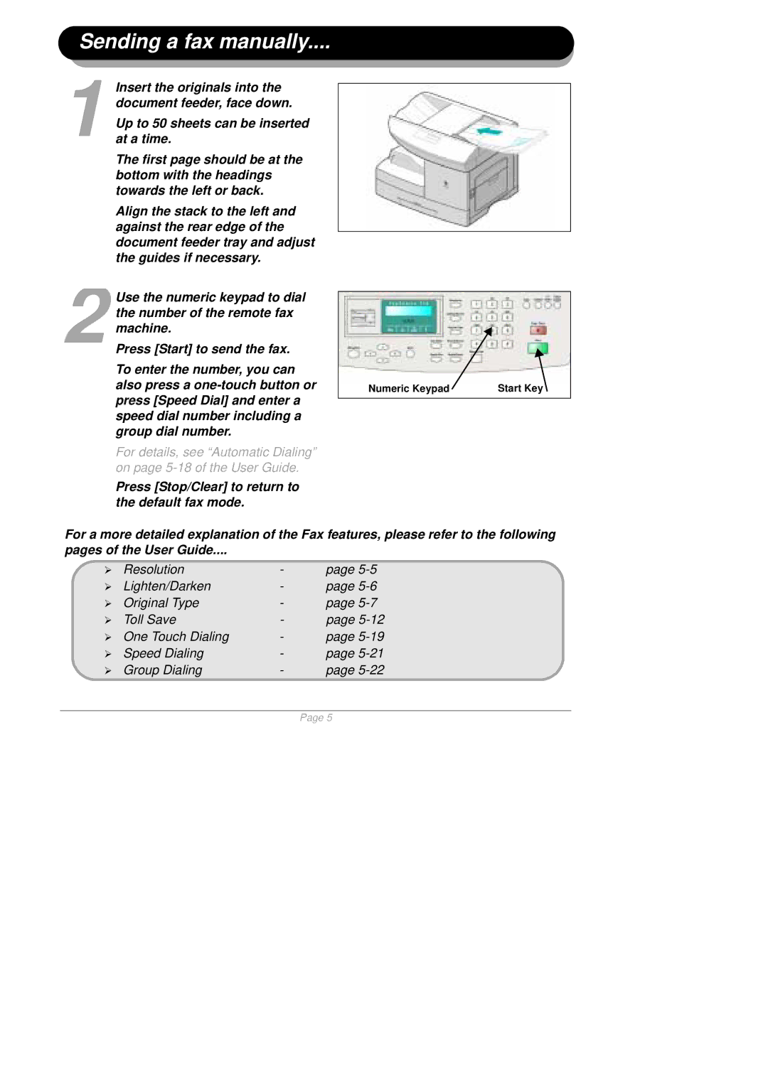 Xerox 602E97930 quick start Sending a fax manually 