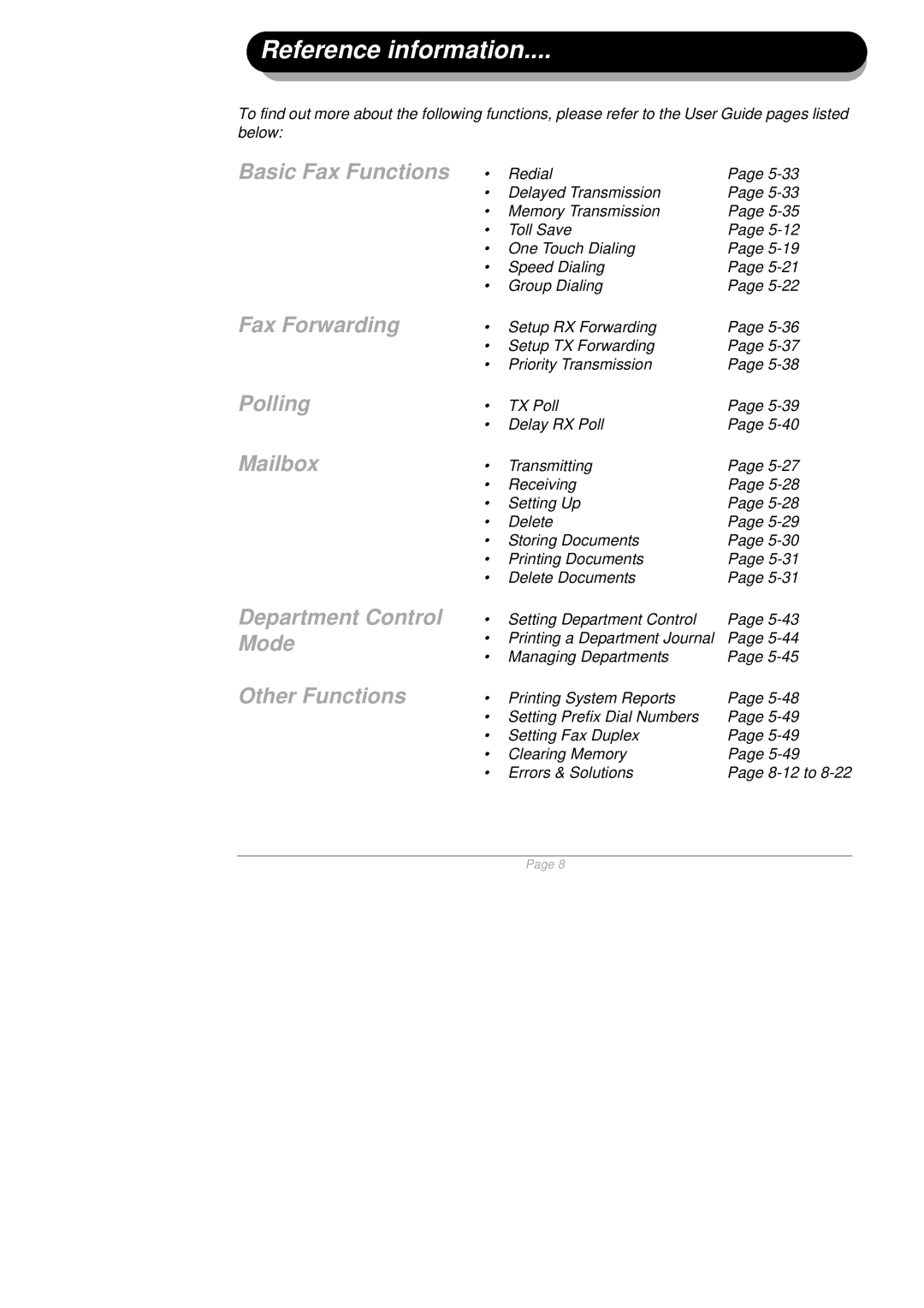 Xerox 602E97930 quick start Reference information 