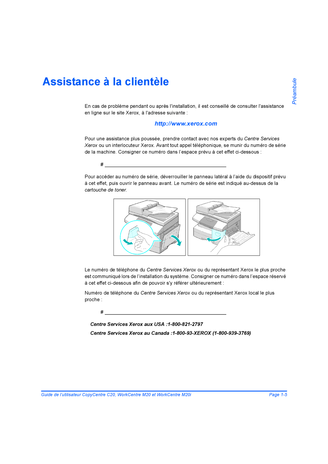 Xerox 604E07780 manual Assistance à la clientèle 