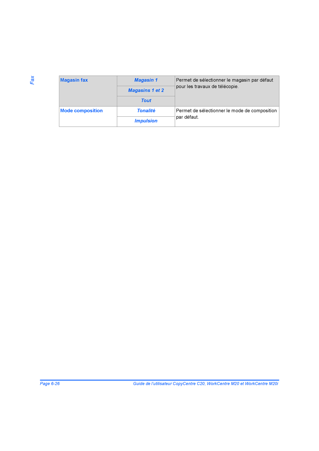 Xerox 604E07780 manual Tonalité, Impulsion 