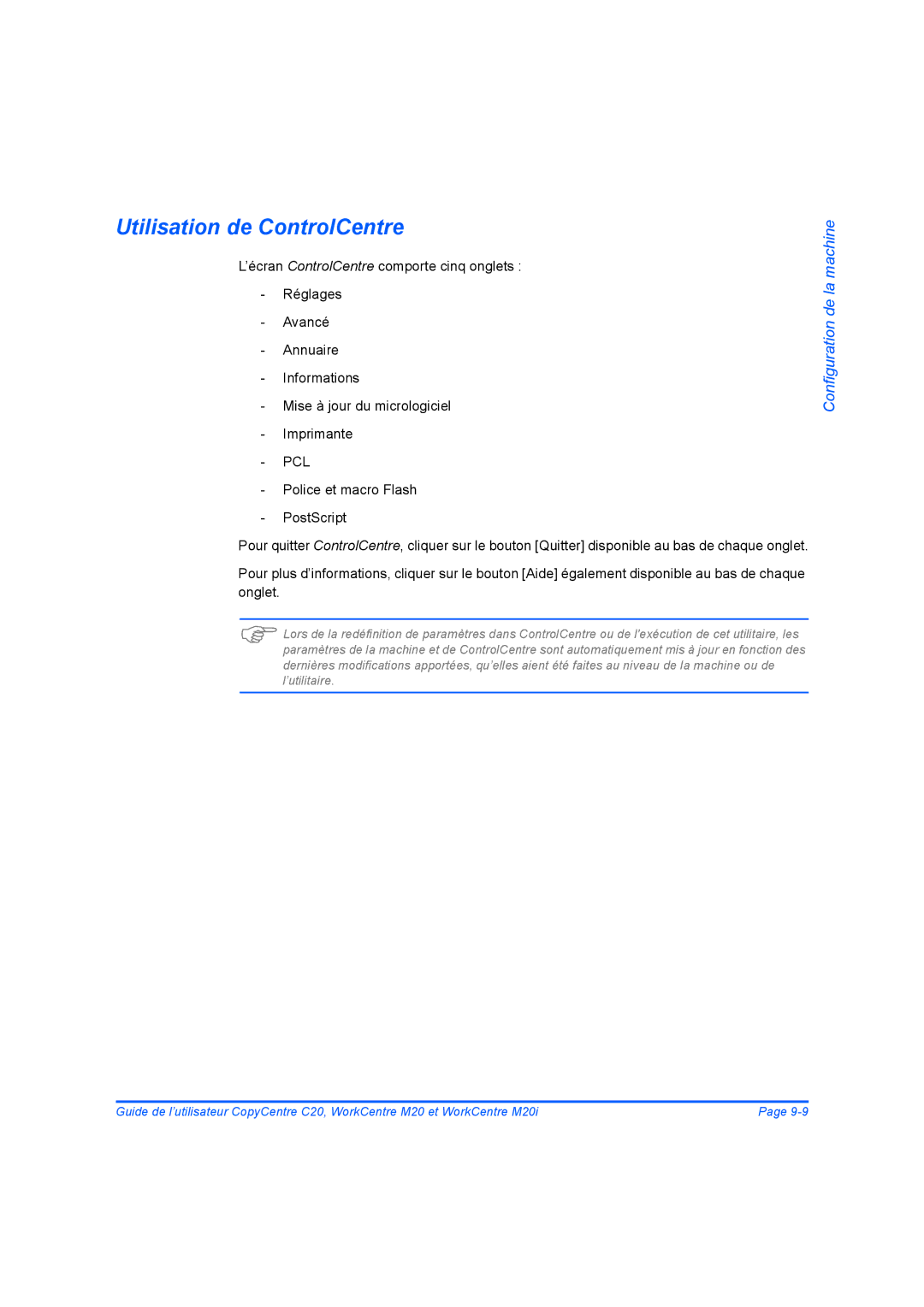 Xerox 604E07780 manual Utilisation de ControlCentre, Pcl 