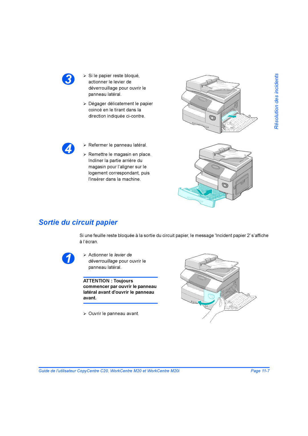 Xerox 604E07780 manual Sortie du circuit papier 