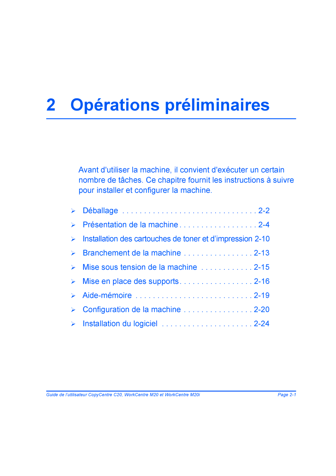 Xerox 604E07780 manual Opérations préliminaires 