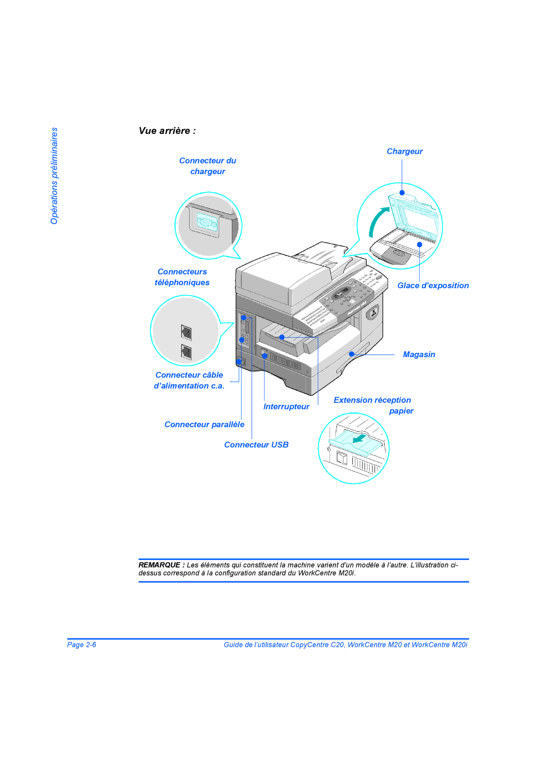 Xerox 604E07780 manual Vue arrière 