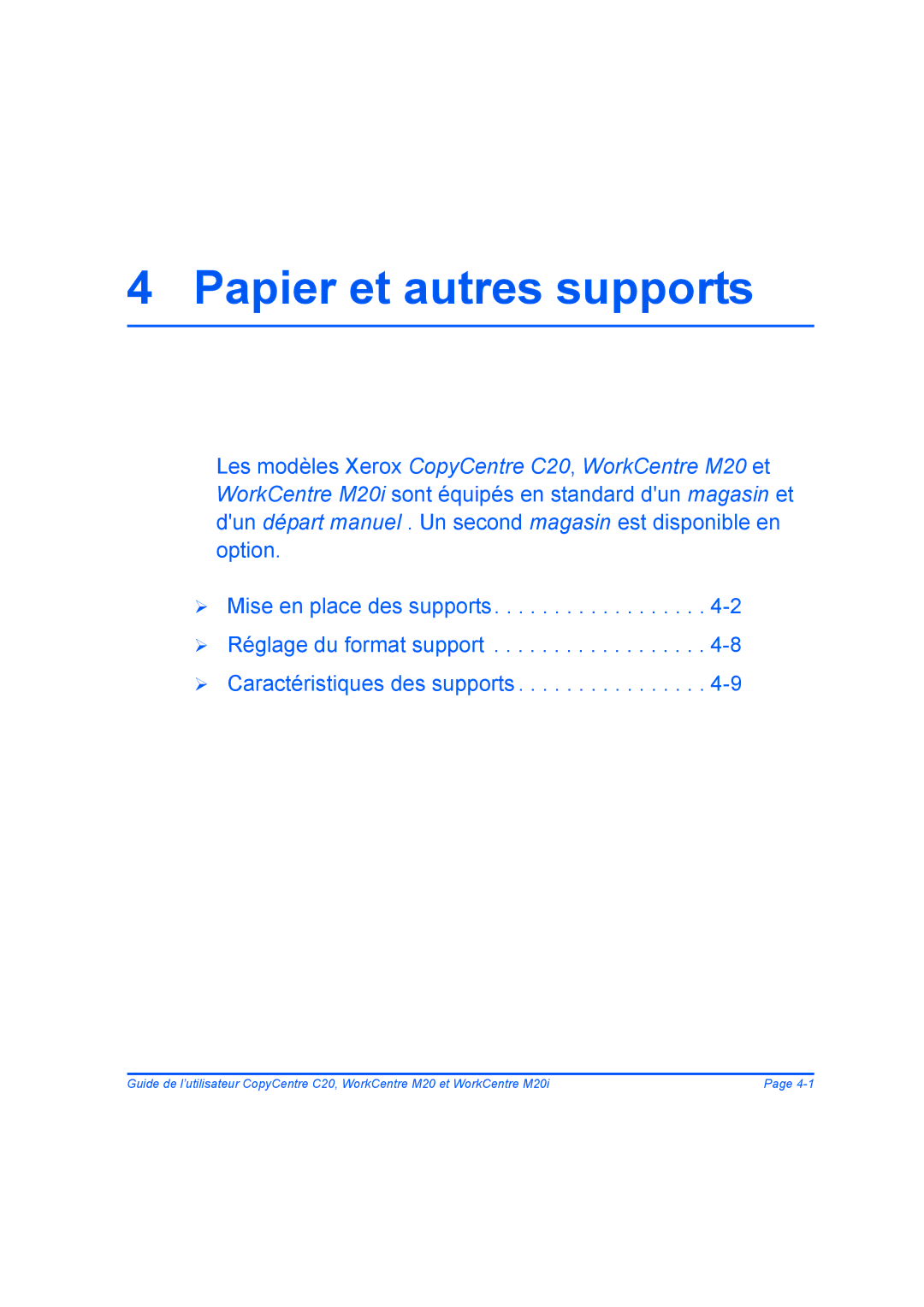 Xerox 604E07780 manual Papier et autres supports 