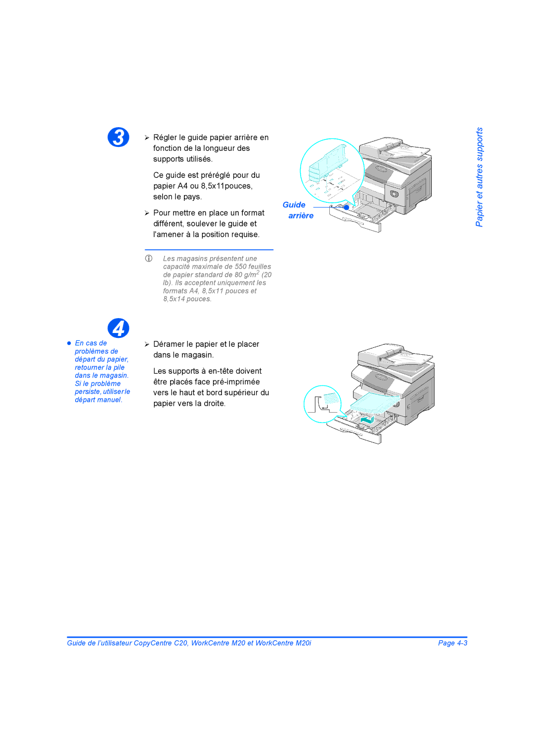 Xerox 604E07780 manual Guide arrière 