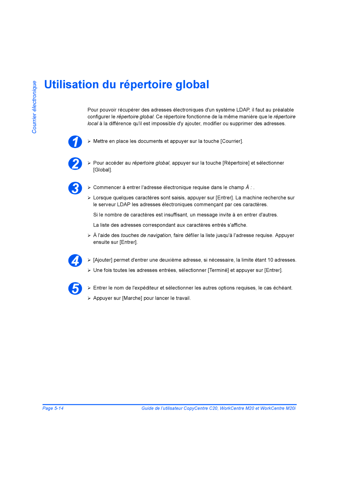 Xerox 604E07780 manual Utilisation du répertoire global 