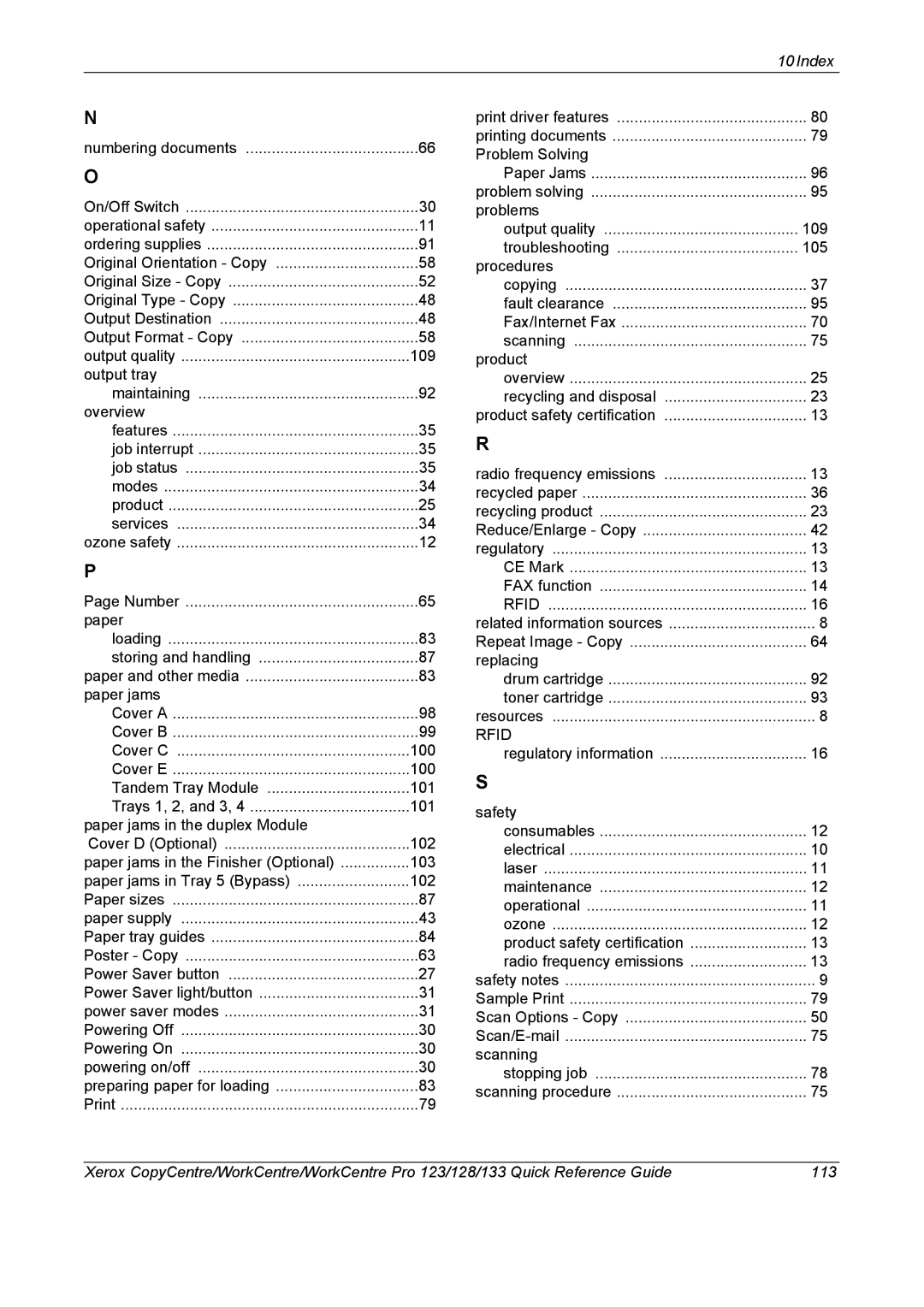 Xerox 604P18037 manual Rfid 