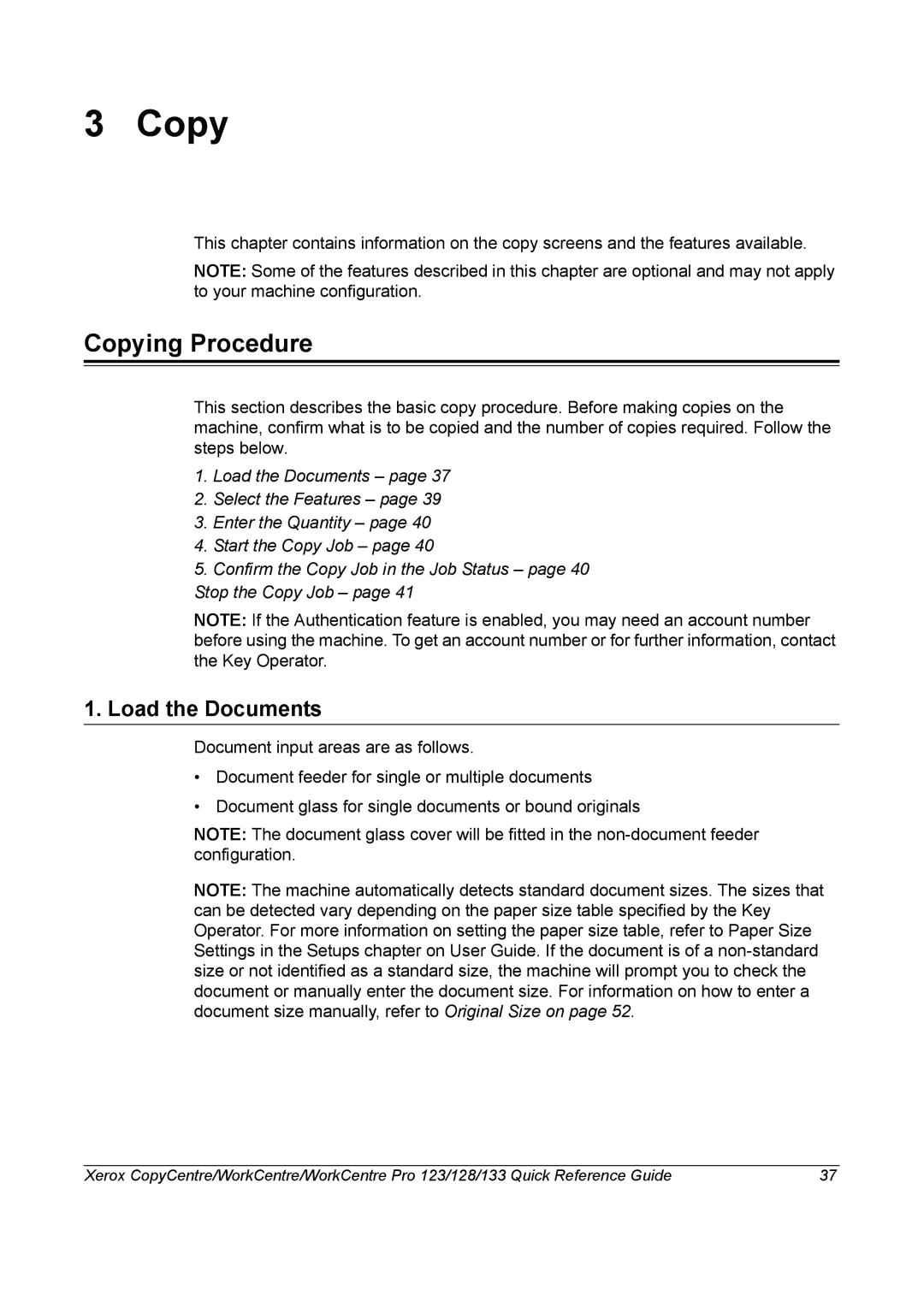 Xerox 604P18037 manual Copying Procedure, Load the Documents 