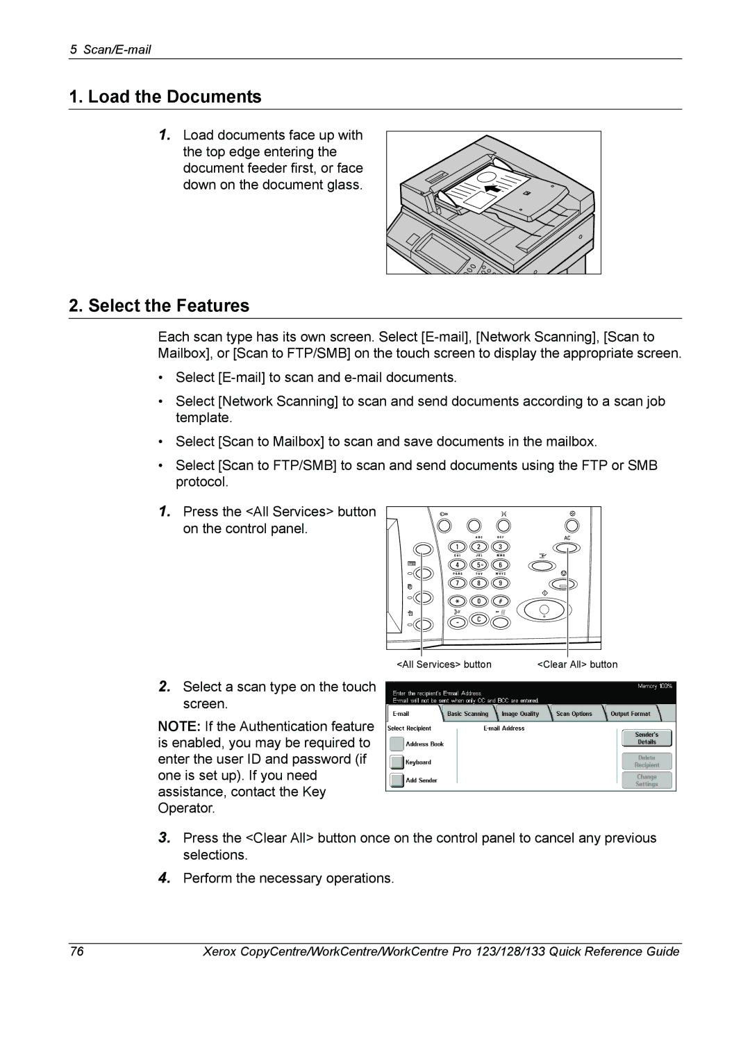 Xerox 604P18037 manual Scan/E-mail 