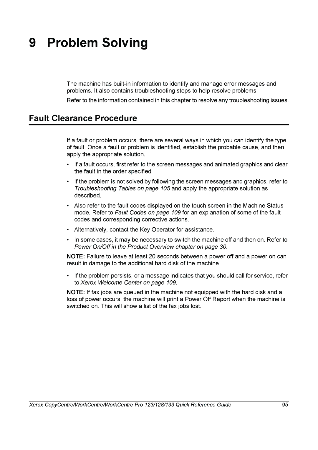 Xerox 604P18037 manual Problem Solving, Fault Clearance Procedure 