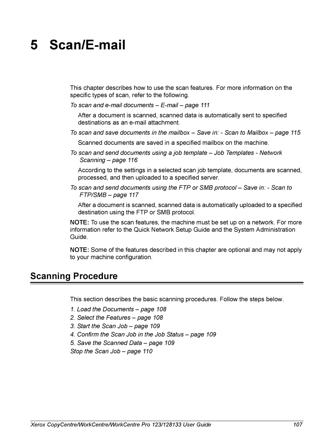 Xerox 604P18057 manual Scan/E-mail, Scanning Procedure 