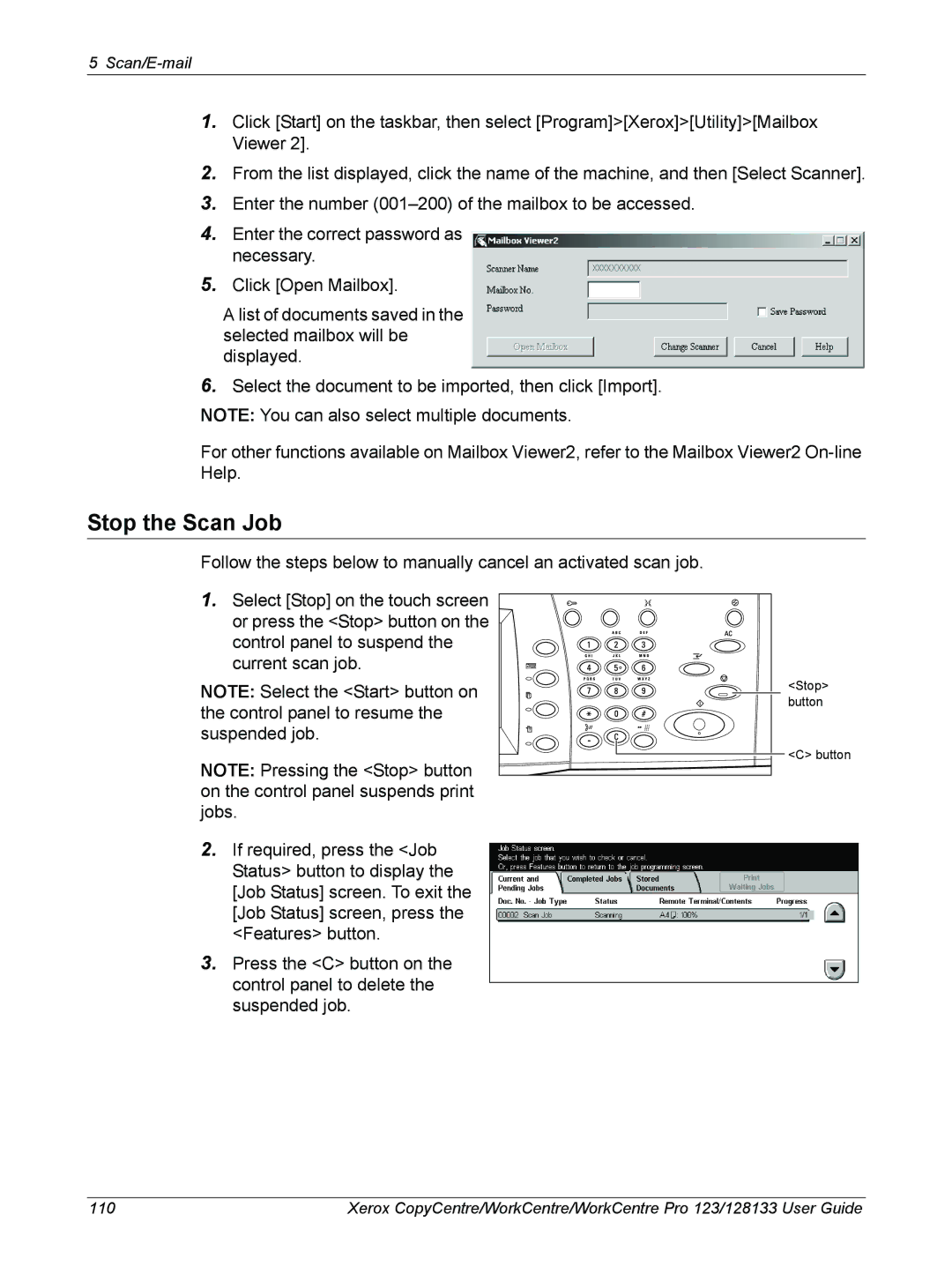 Xerox 604P18057 manual Stop the Scan Job 