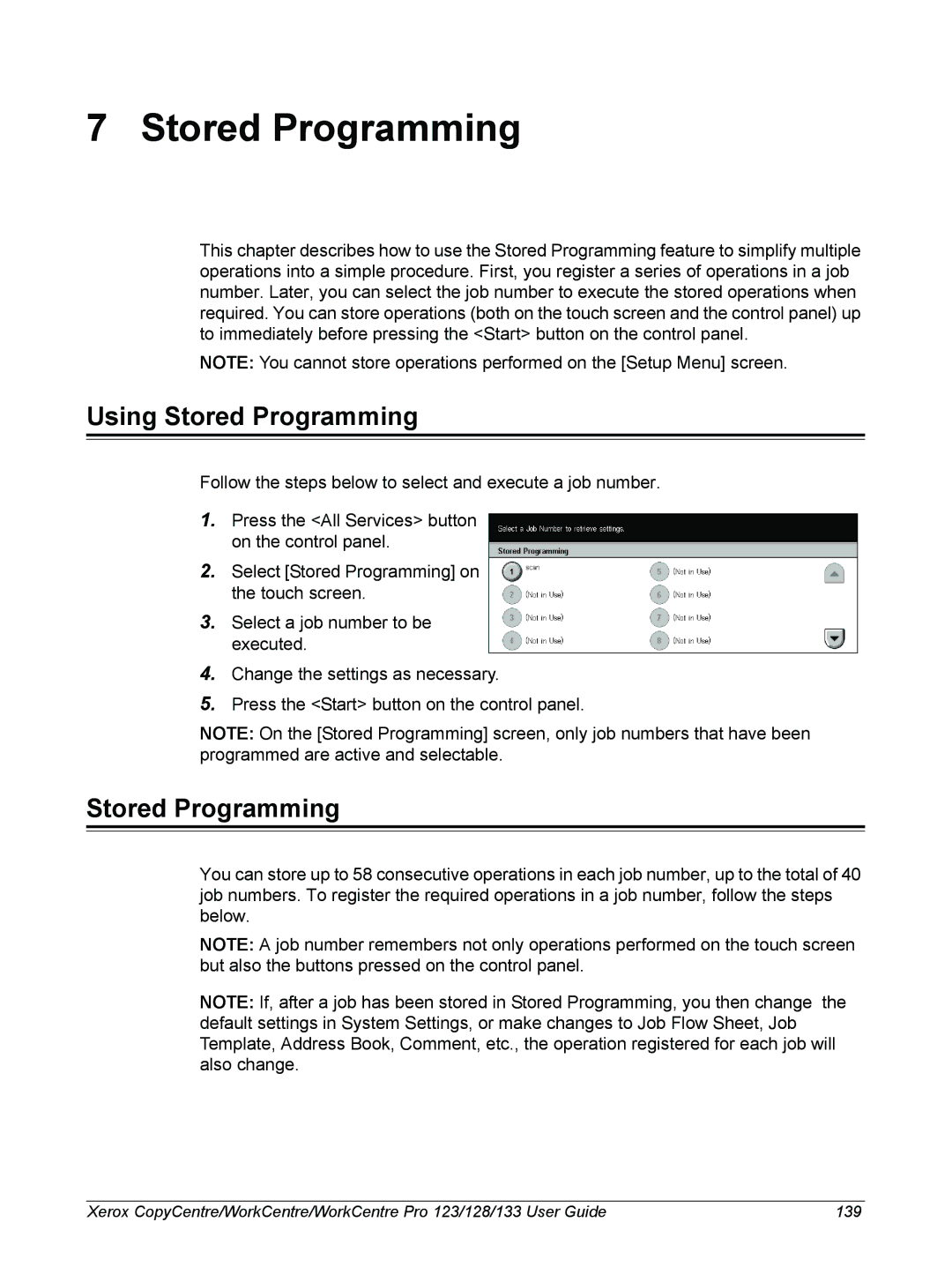 Xerox 604P18057 manual Using Stored Programming 