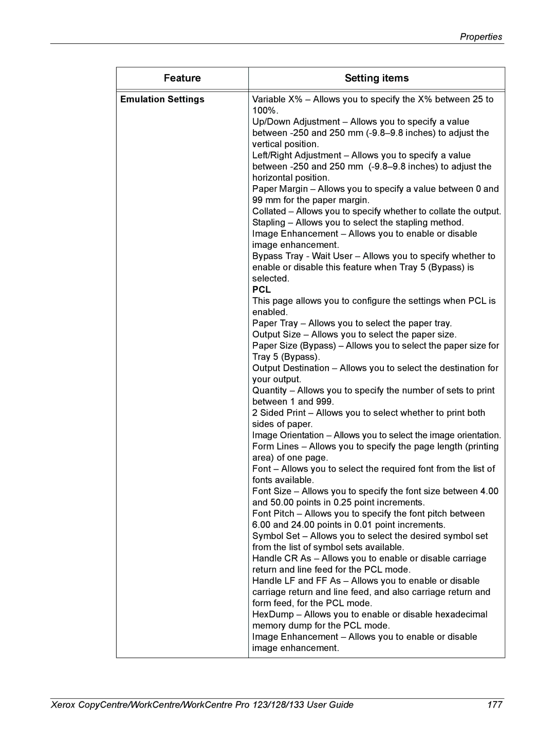 Xerox 604P18057 manual Pcl 