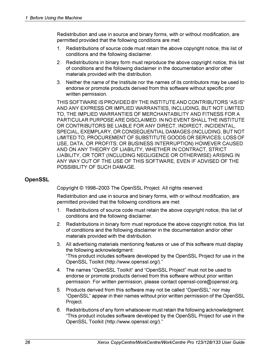 Xerox 604P18057 manual OpenSSL 