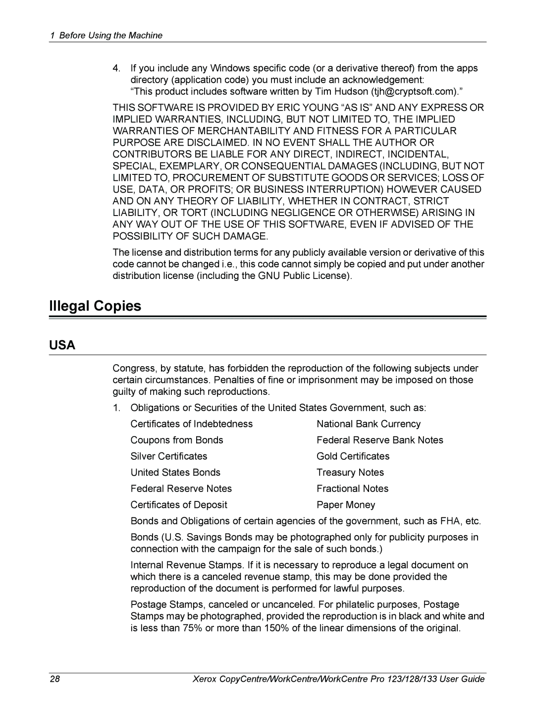 Xerox 604P18057 manual Illegal Copies 