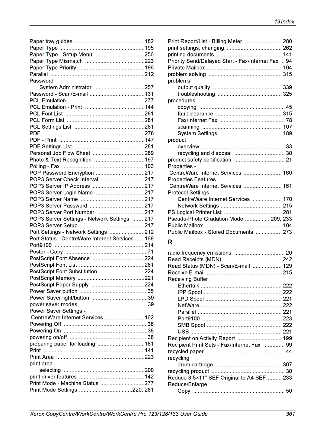 Xerox 604P18057 manual 196 