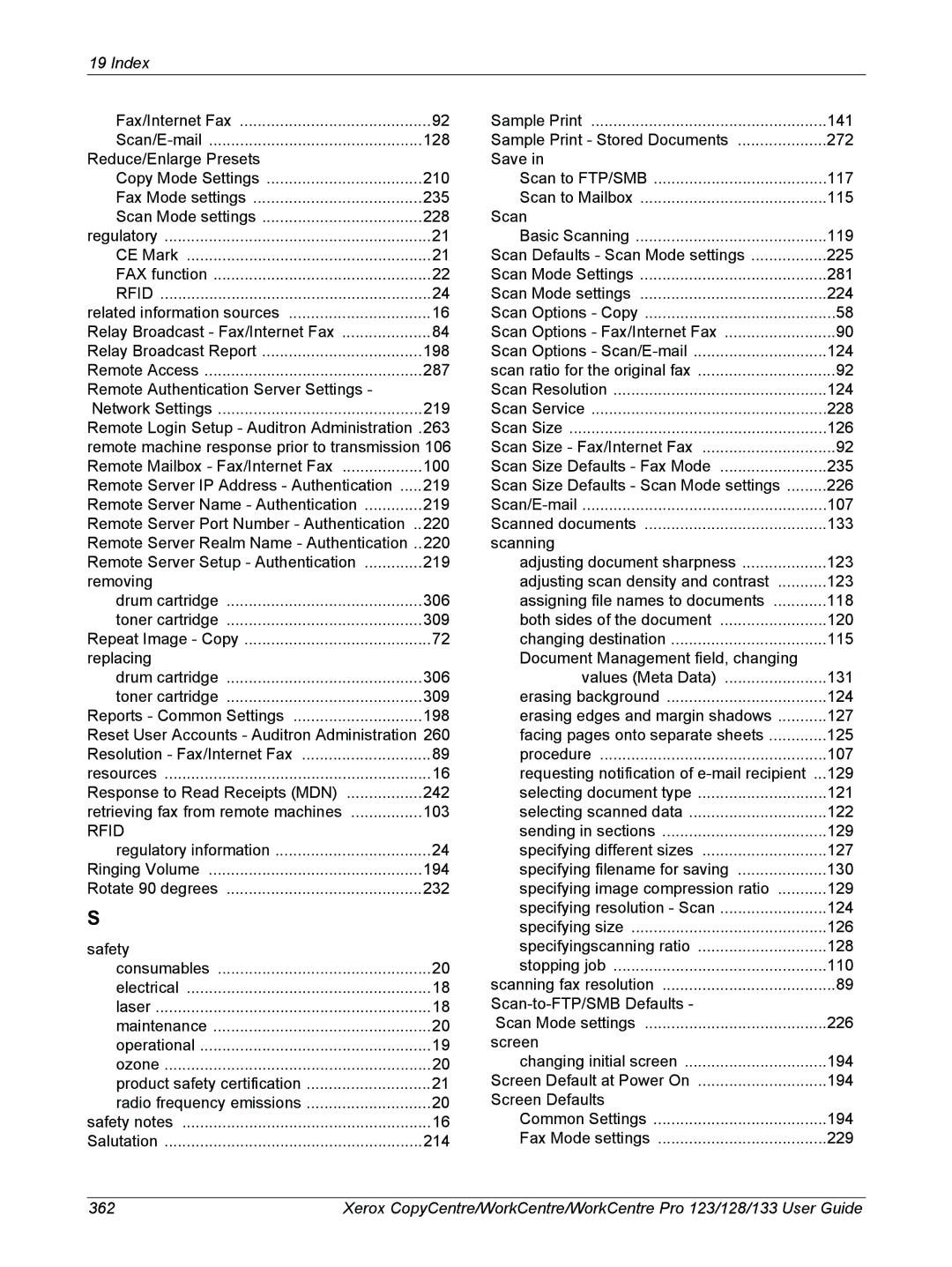 Xerox 604P18057 manual Rfid 