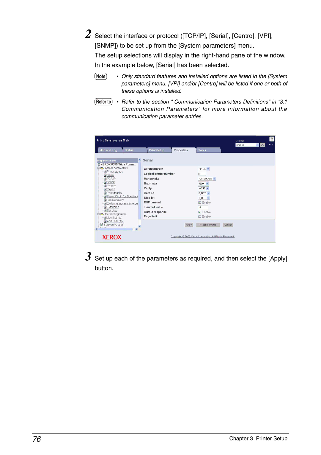 Xerox 6030, 6050A manual Printer Setup 