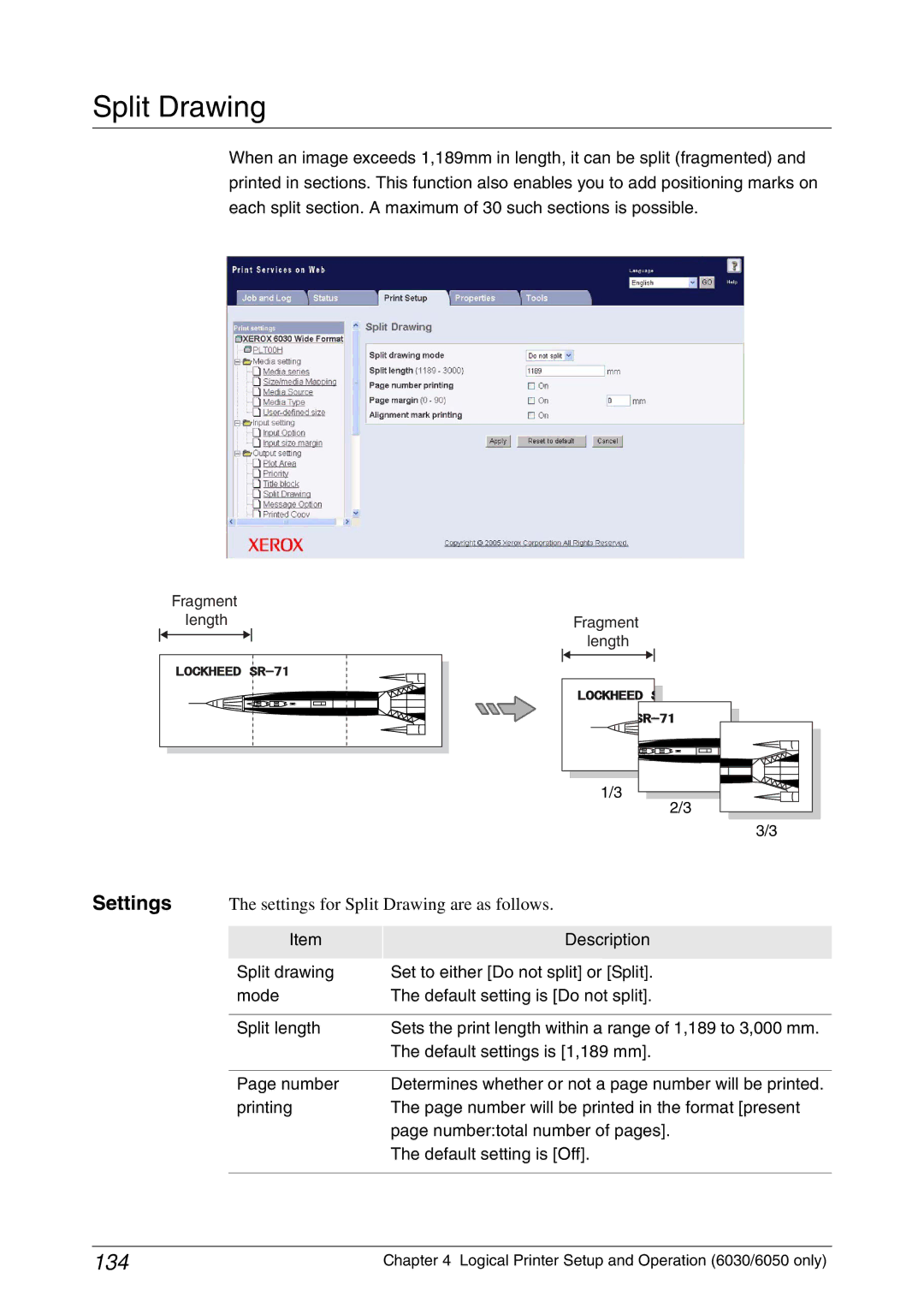 Xerox 6050A, 6030 manual Split Drawing, 134 