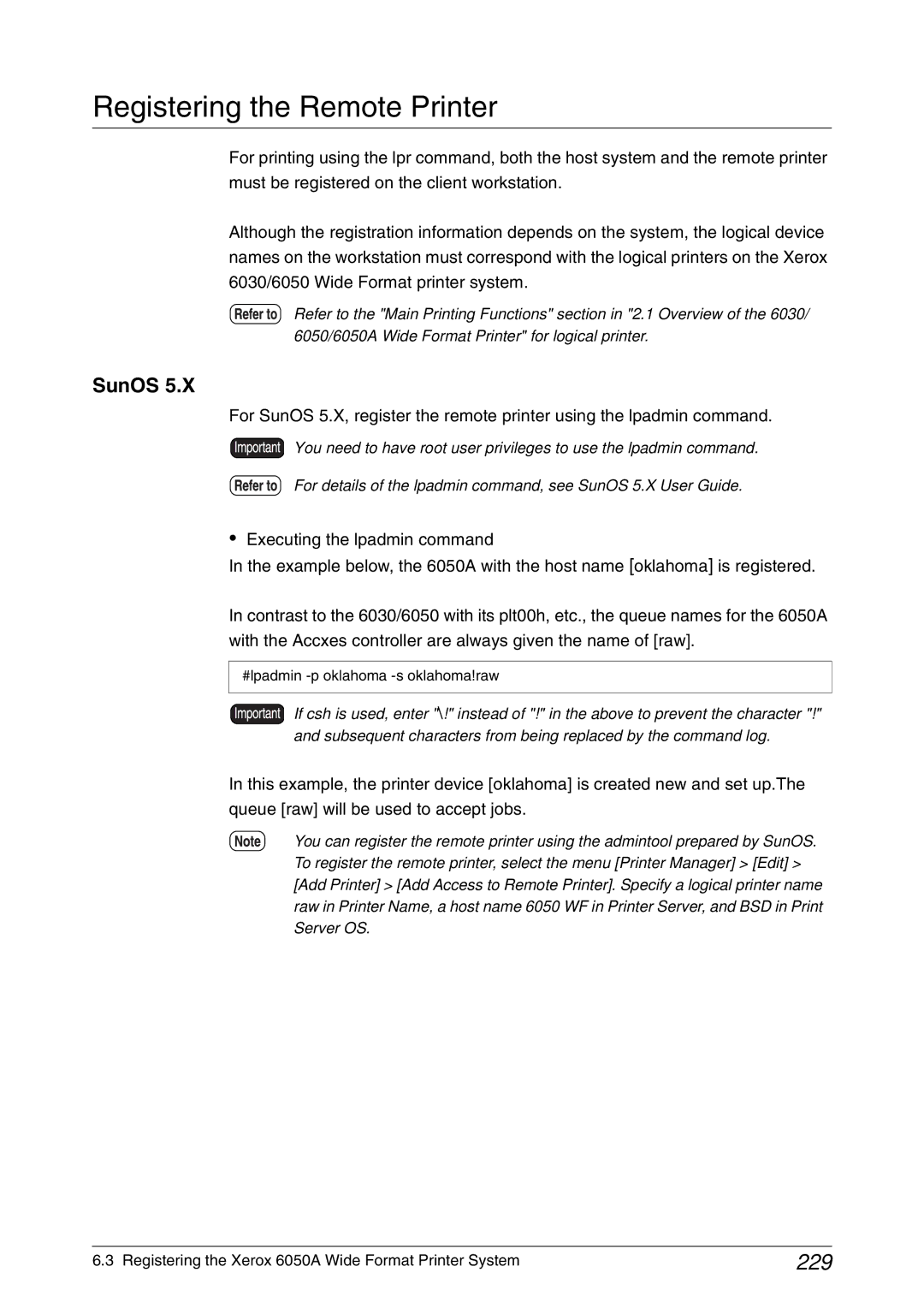 Xerox 6030, 6050A manual Registering the Remote Printer, 229 