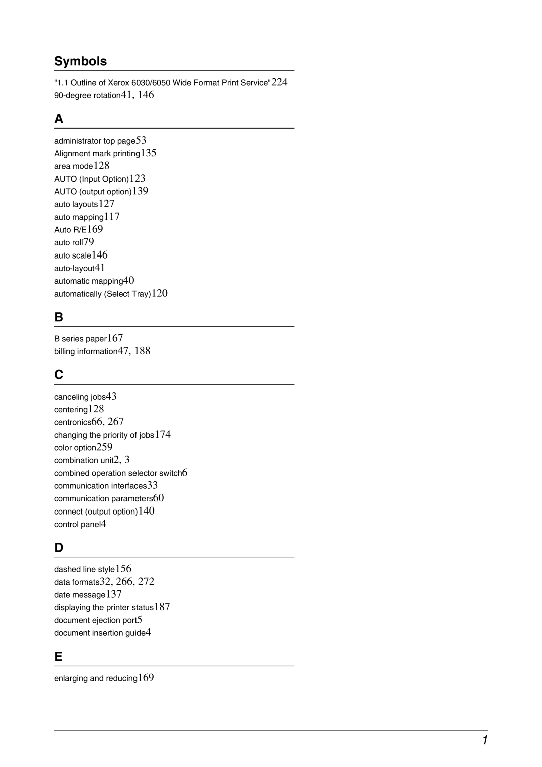 Xerox 6030, 6050A manual Symbols 