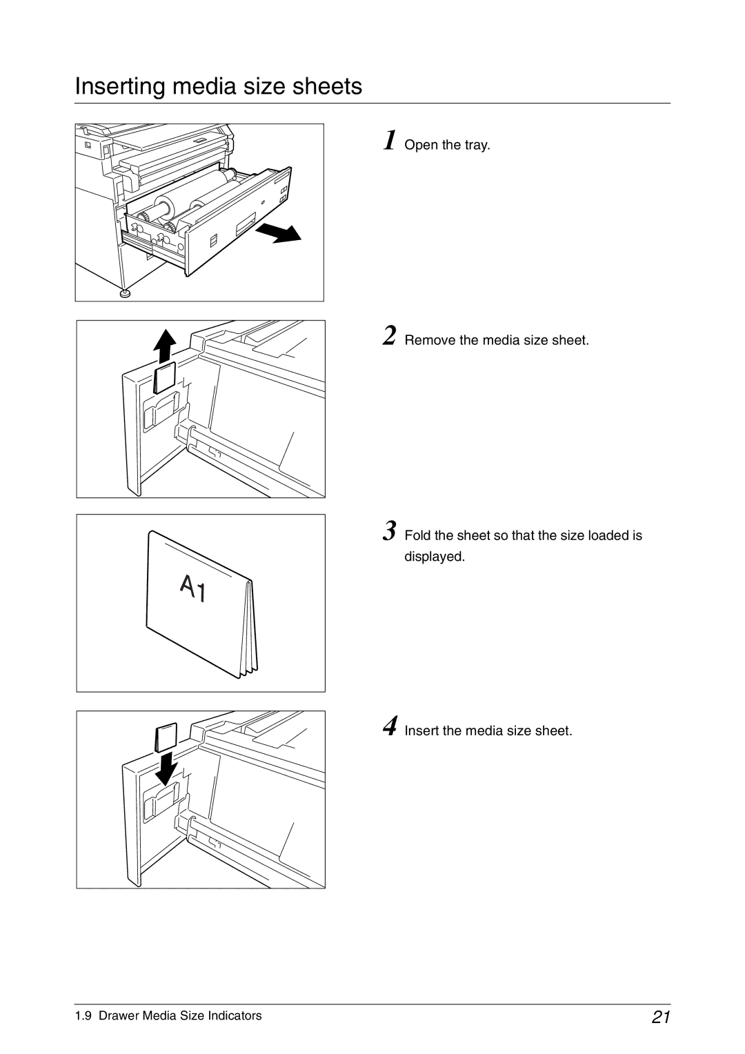 Xerox 6050A, 6030 manual Inserting media size sheets 