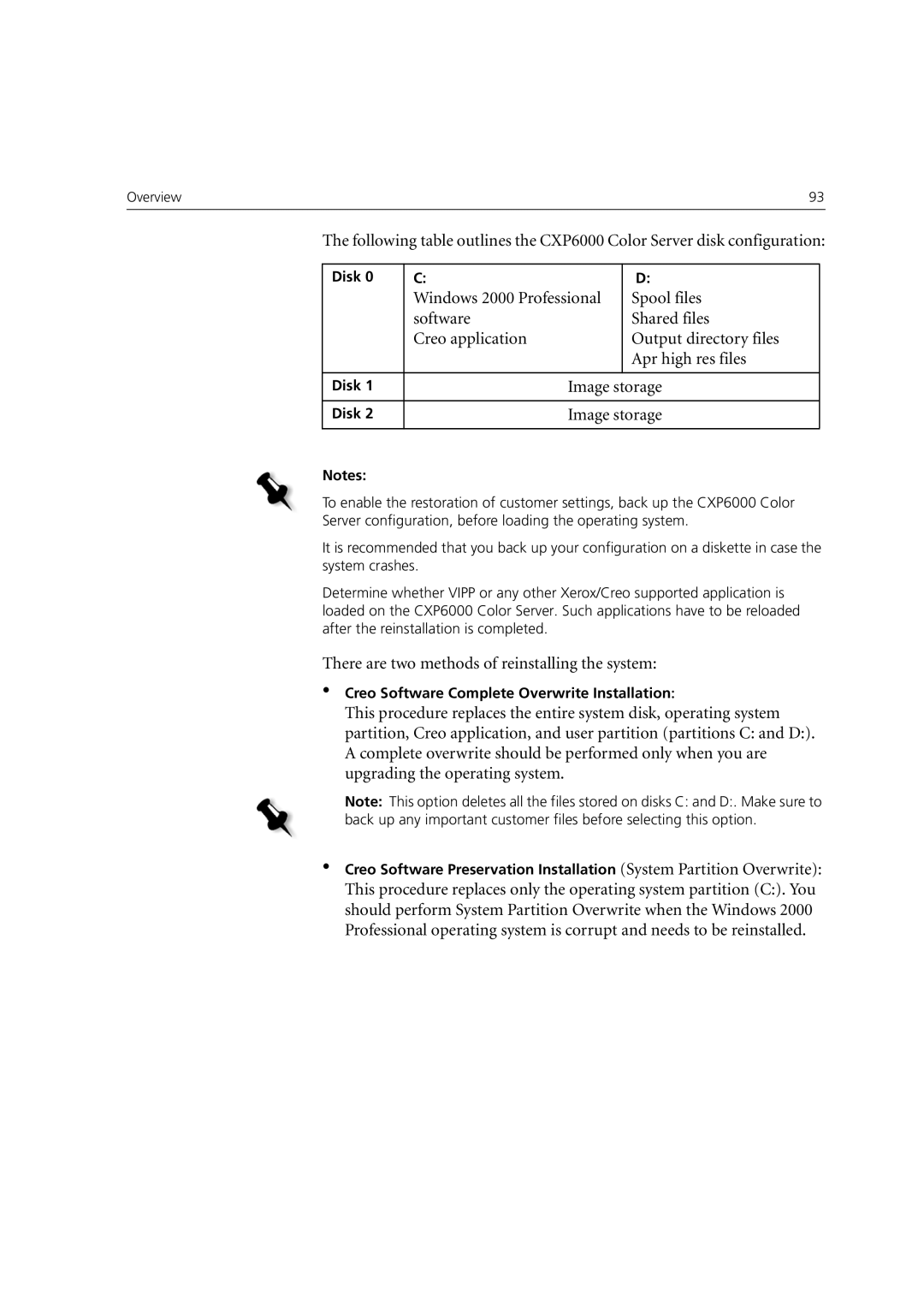 Xerox 6060 manual Image storage 