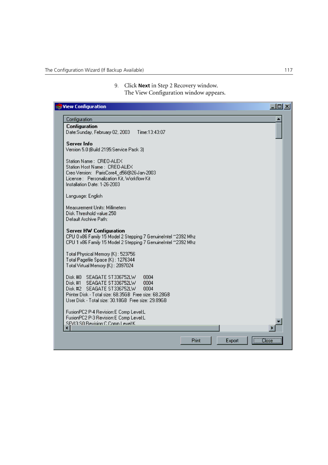 Xerox 6060 manual Configuration Wizard If Backup Available 117 