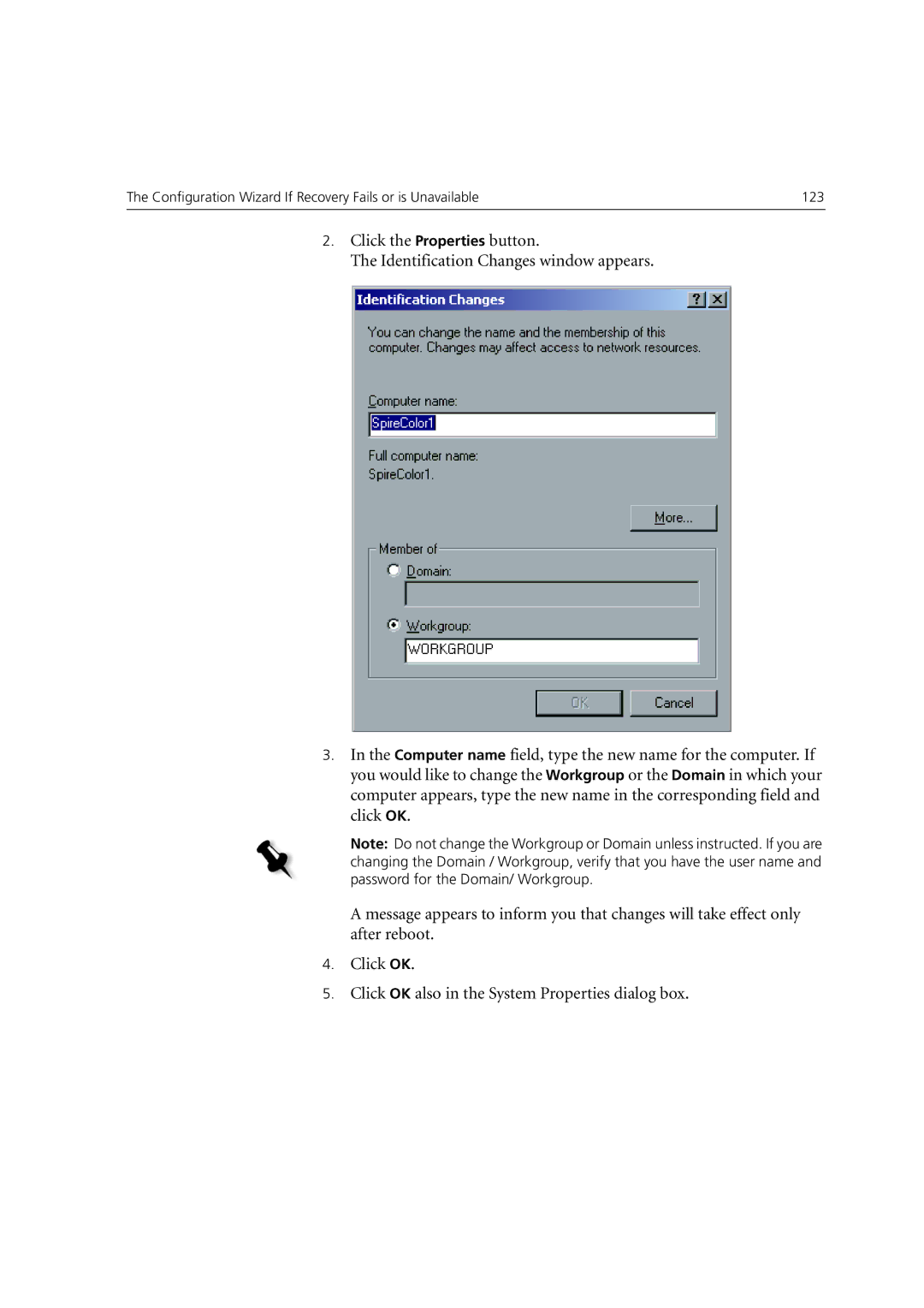 Xerox 6060 manual Configuration Wizard If Recovery Fails or is Unavailable 123 