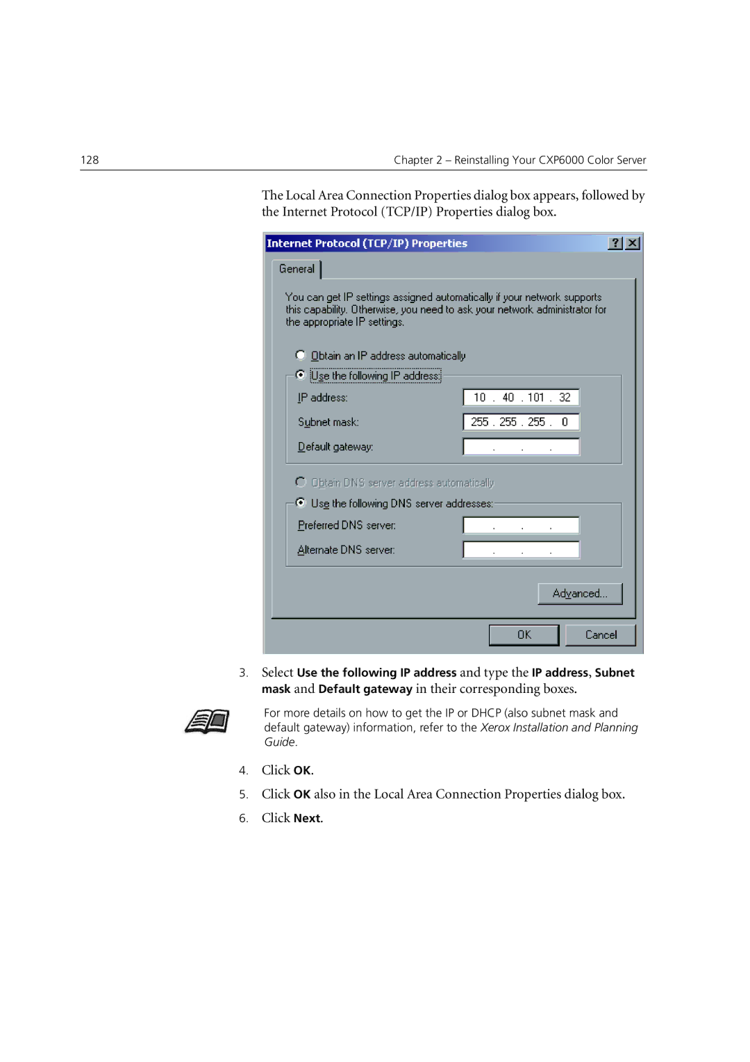 Xerox 6060 manual Reinstalling Your CXP6000 Color Server 