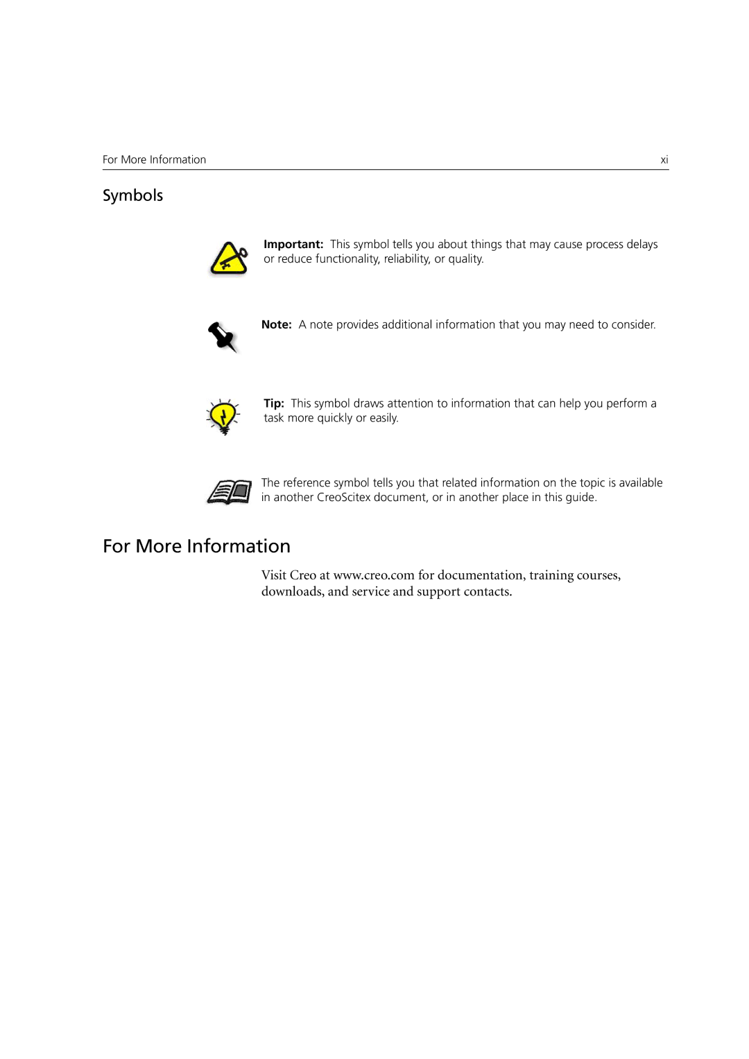 Xerox 6060 manual For More Information, Symbols 