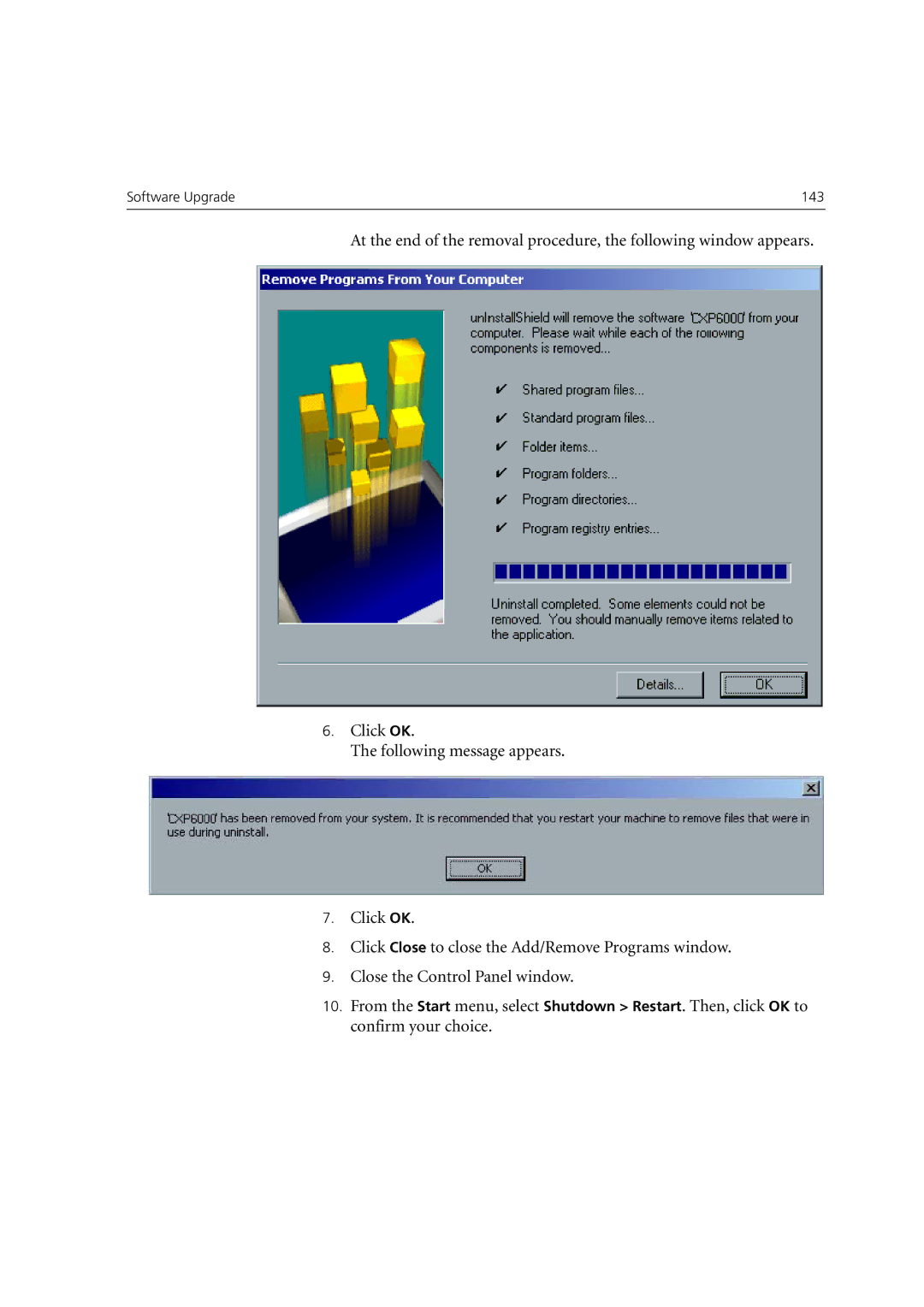 Xerox 6060 manual Software Upgrade 143 