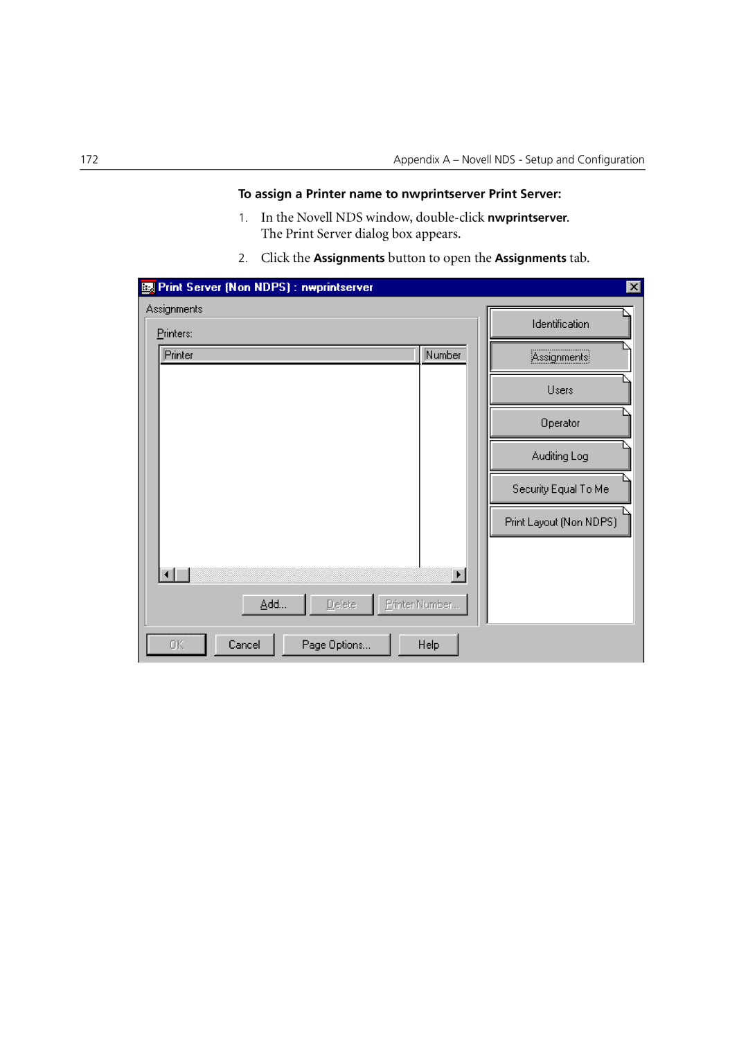 Xerox 6060 manual To assign a Printer name to nwprintserver Print Server 