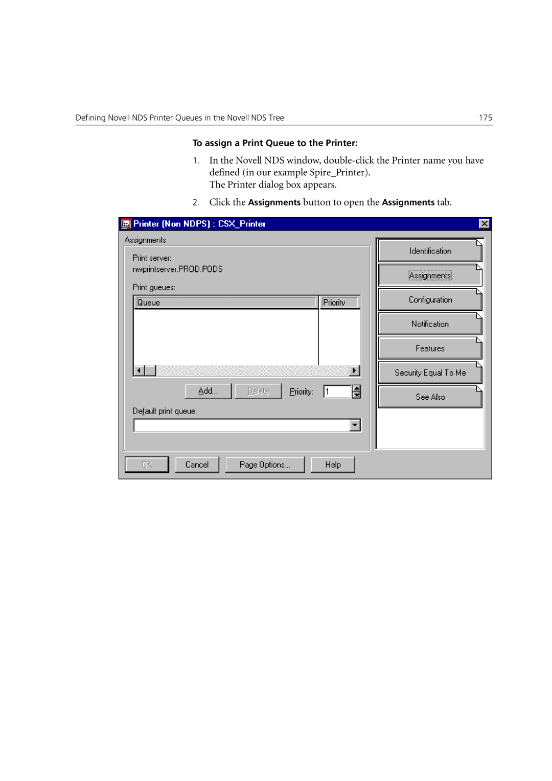 Xerox 6060 manual To assign a Print Queue to the Printer 