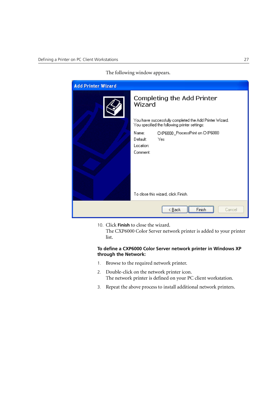 Xerox 6060 manual Defining a Printer on PC Client Workstations 