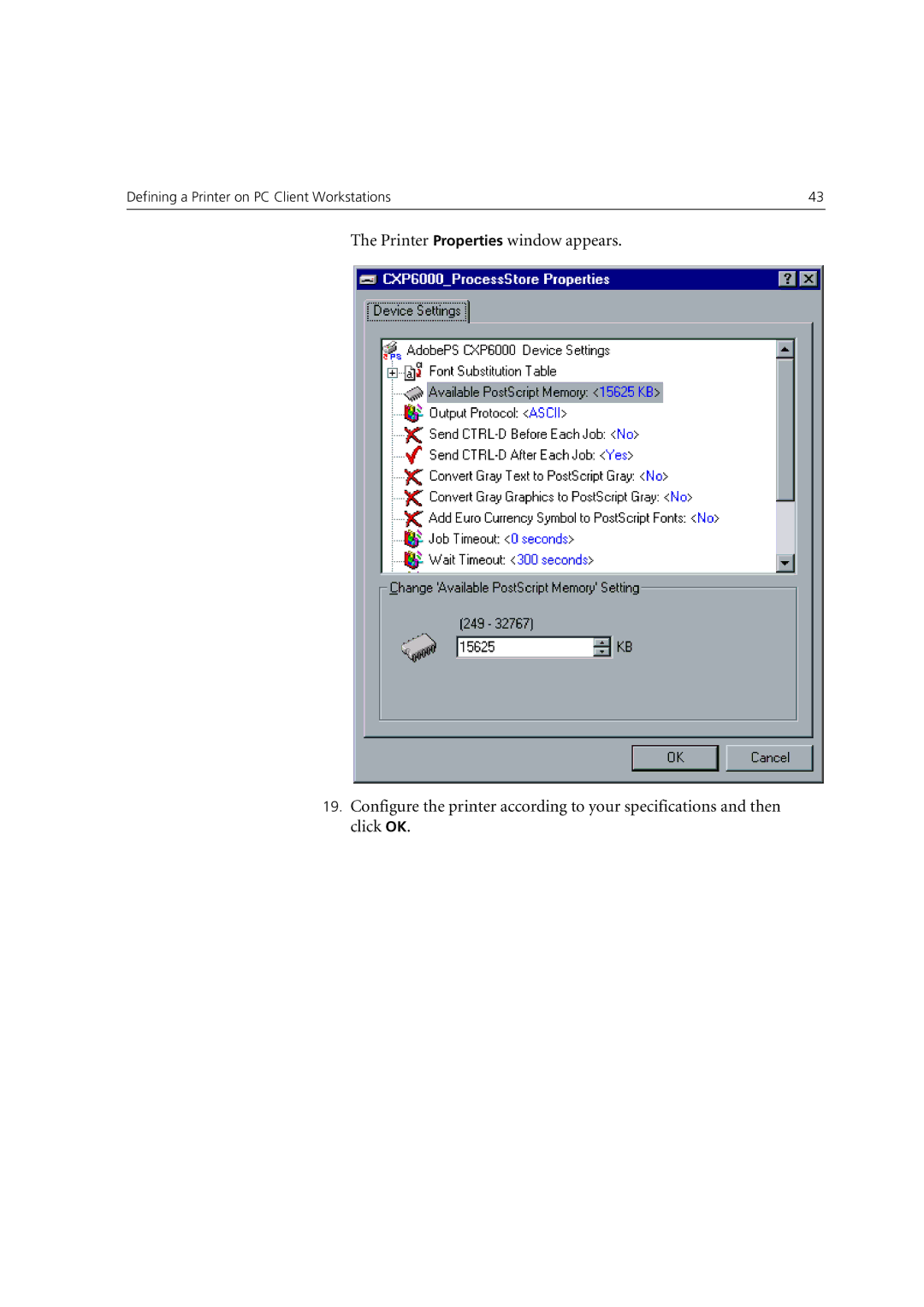 Xerox 6060 manual Defining a Printer on PC Client Workstations 