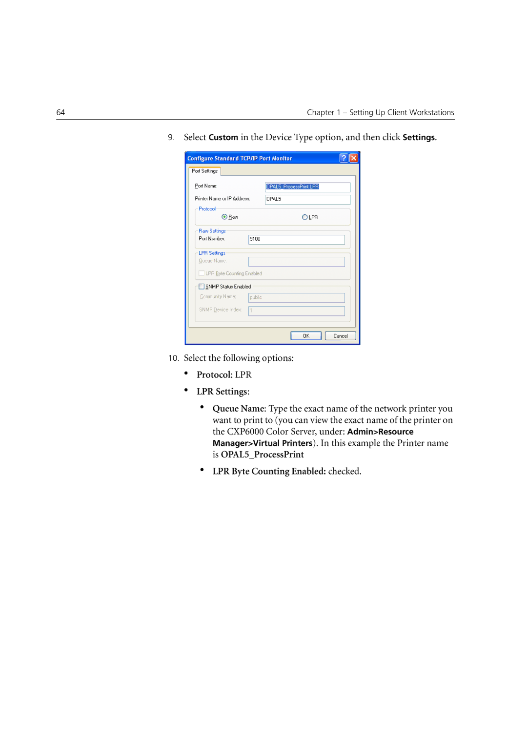 Xerox 6060 manual Protocol LPR LPR Settings 