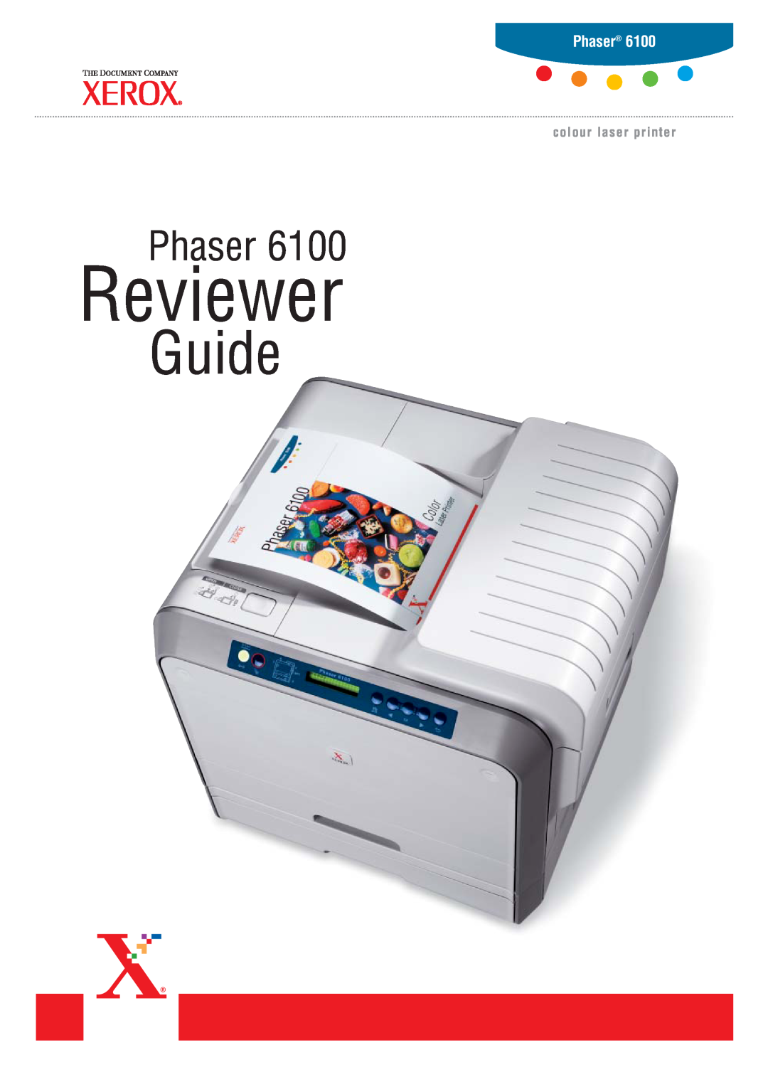 Xerox 6100 manual Phaser, Reviewer, Guide, colour laser printer 