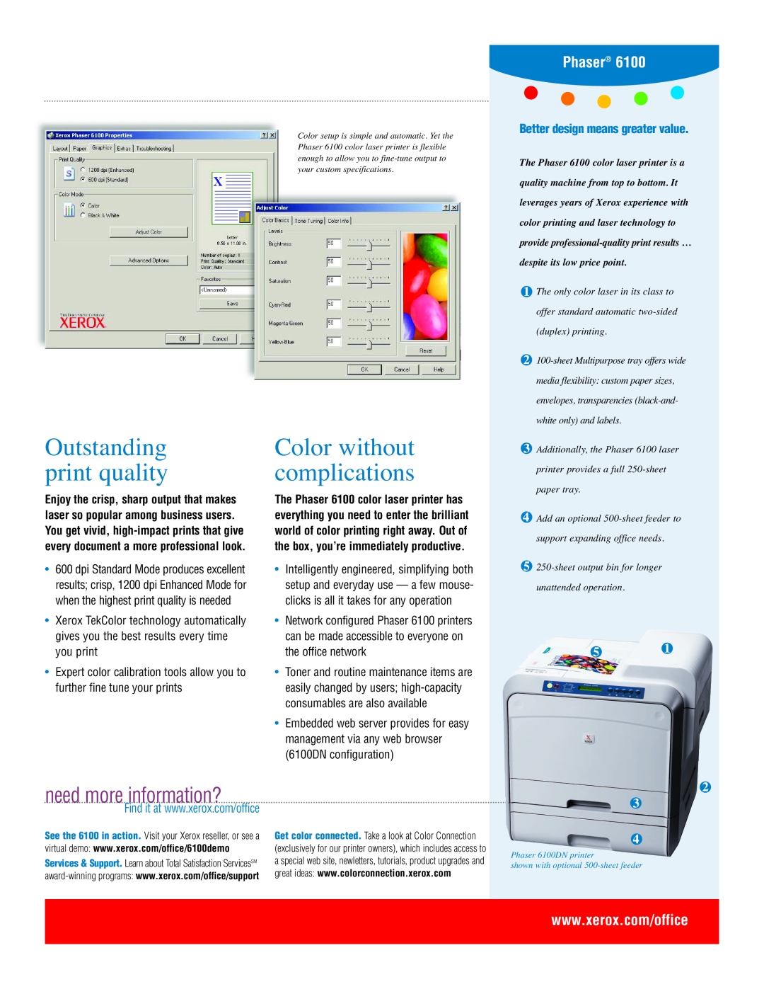 Xerox 6100DN manual Outstanding print quality, Color without complications, need more information?, Phaser 