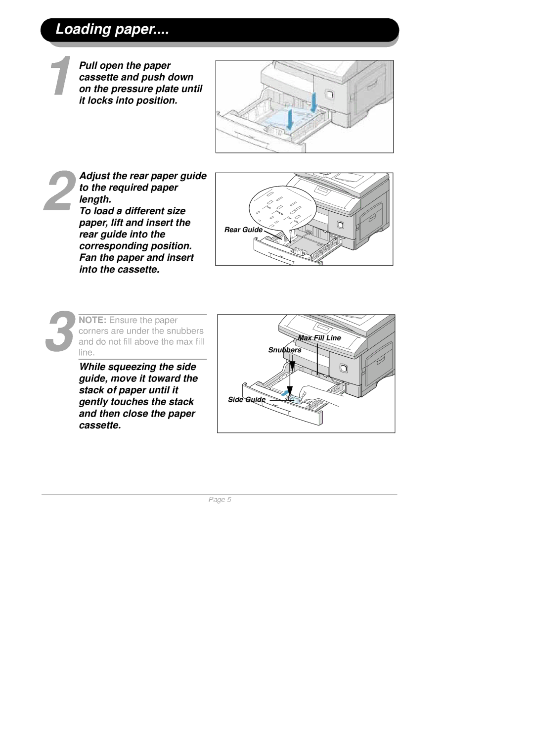 Xerox 610E35560 quick start Loading paper 