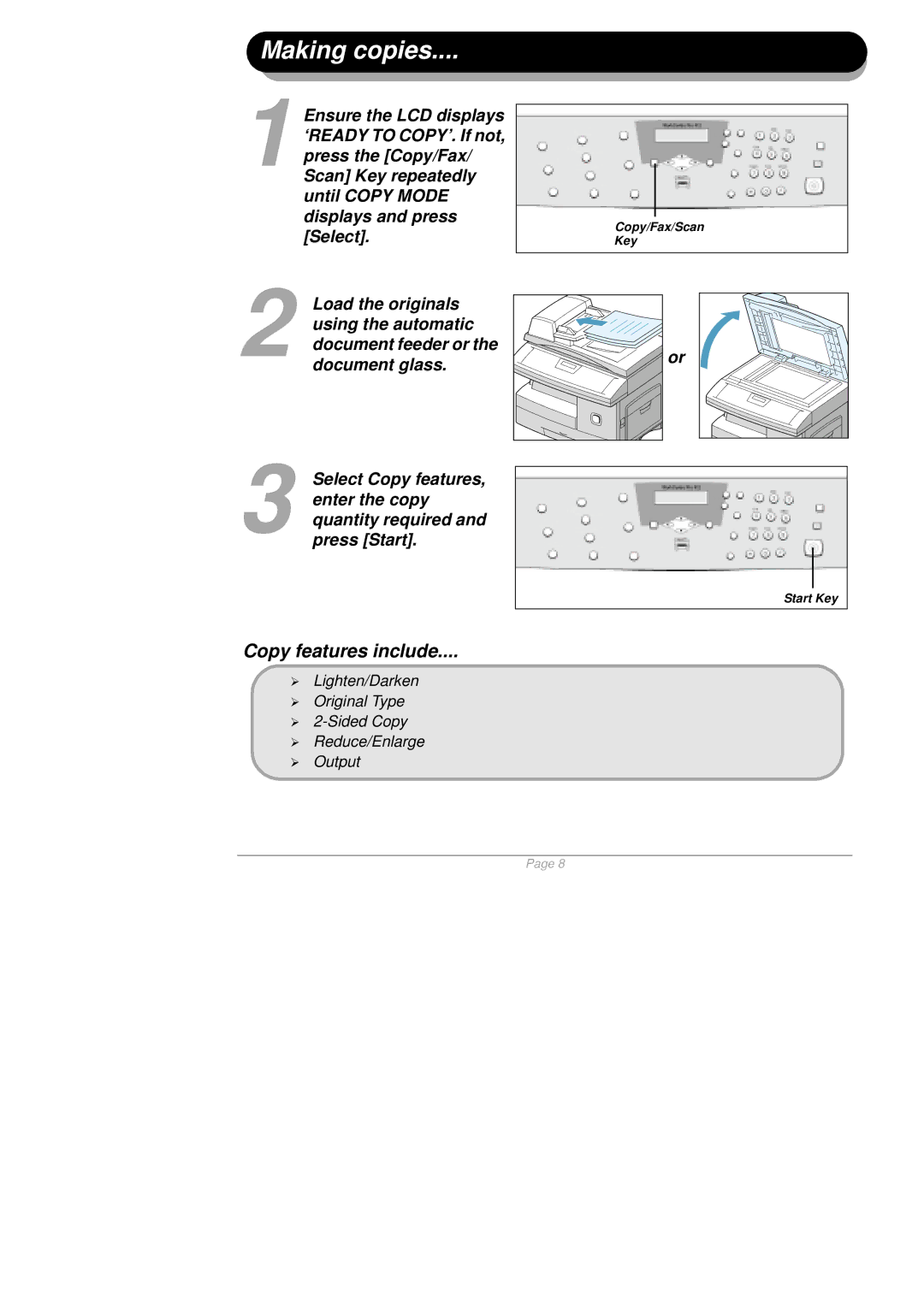 Xerox 610E35560 quick start Making copies 