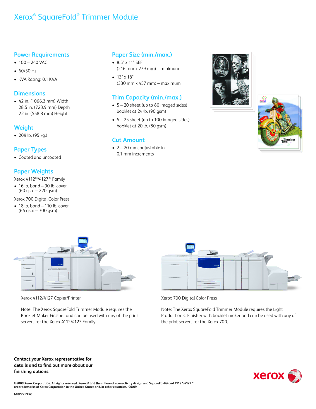 Xerox 610P729932 brochure Xerox SquareFold Trimmer Module 