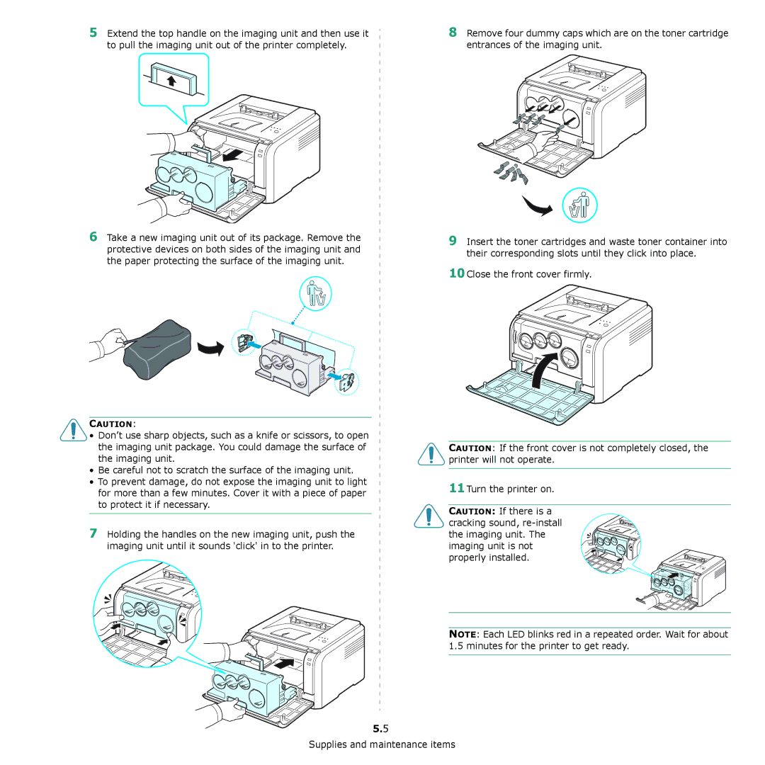 Xerox 6110 manual Close the front cover firmly 11Turn the printer on 