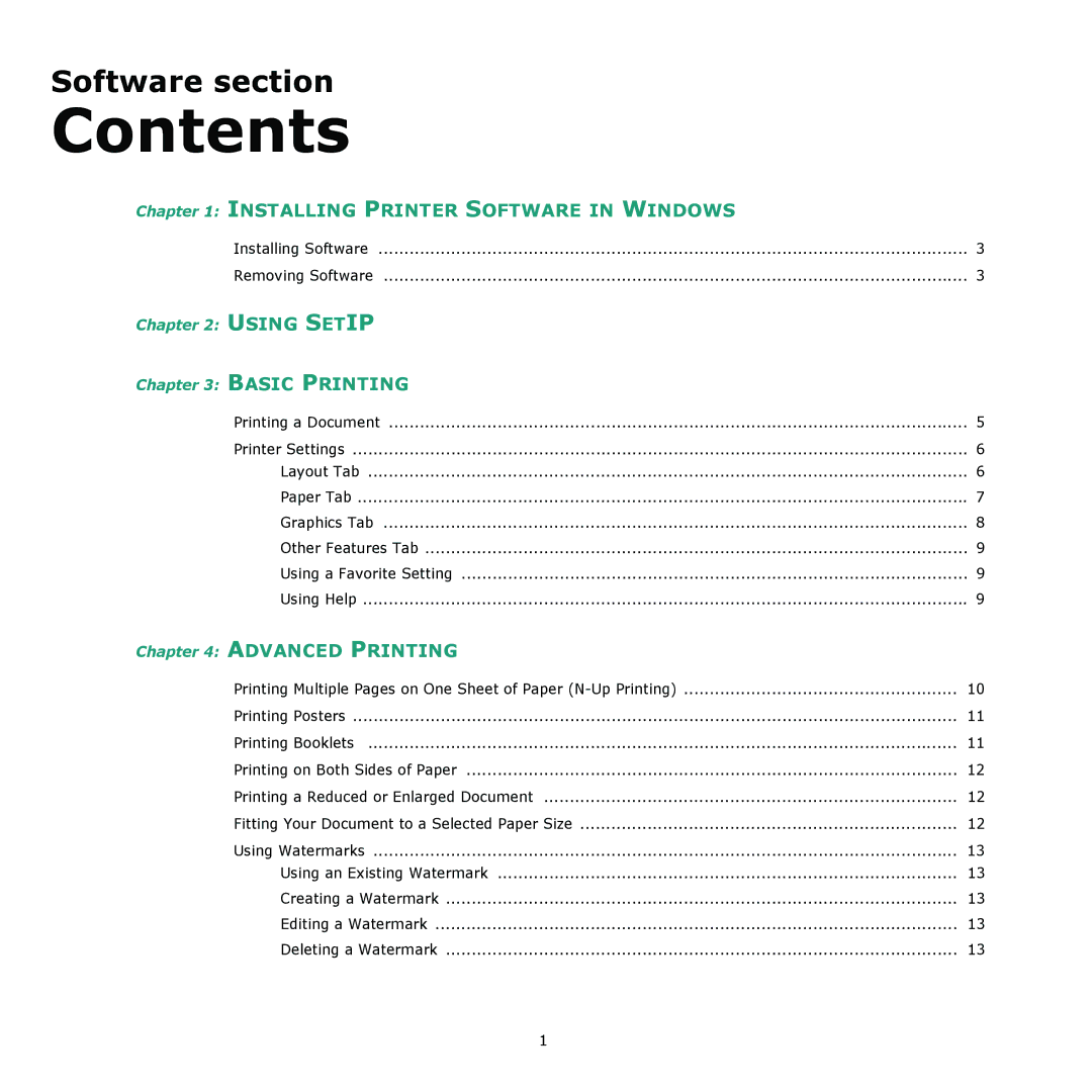 Xerox 6110 manual Contents 