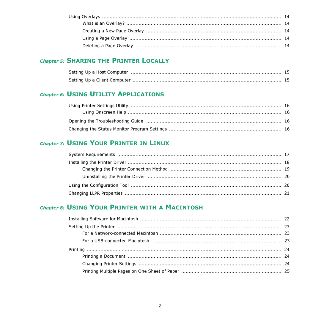 Xerox 6110 manual Sharing the Printer Locally 